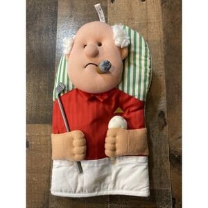 Vintage Mitt King Uncle Marvin Golfer Oven Mitt Golf Club Ball Cigar 1994